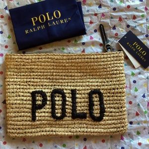 Polo Ralph Lauren straw clutch NWT